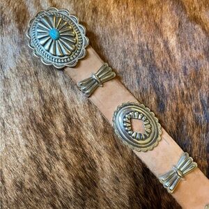 Turquoise and Sliver Concho Belt